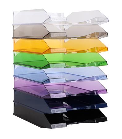 Irattálca, műanyag, VICTORIA OFFICE, áttetsző lila